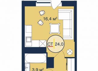 Продам квартиру студию, 24 м2, Тюмень, Таёжная улица, 2