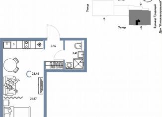 Продаю квартиру студию, 28.4 м2, Тюмень, улица Восстания