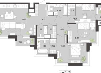 Продается 3-ком. квартира, 118.1 м2, Тула, Советский территориальный округ