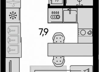 Квартира на продажу студия, 31.4 м2, Москва, Полковая улица, 1, Полковая улица