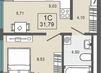 Продается 1-комнатная квартира, 31.8 м2, Тюмень