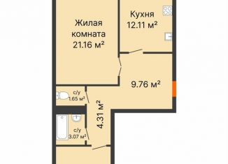 Продается двухкомнатная квартира, 70.2 м2, Воронеж, переулок Здоровья, 90Г/1к2