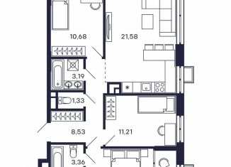 Продается 3-комнатная квартира, 76.4 м2, Красногорск, жилой комплекс Тетрис, к8, ЖК Тетрис