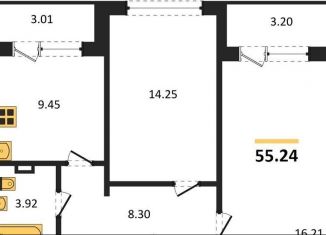 Продажа двухкомнатной квартиры, 55.2 м2, Воронеж