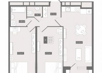 Продается 2-ком. квартира, 70.8 м2, деревня Новое Девяткино