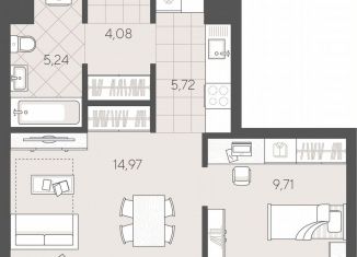 Однокомнатная квартира на продажу, 40.9 м2, Тюмень, улица Геннадия Райкова, 19