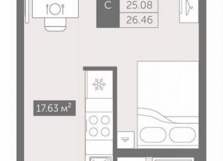 Квартира на продажу студия, 26.5 м2, деревня Новое Девяткино