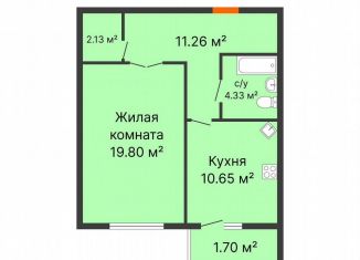 Продается 1-комнатная квартира, 49.9 м2, Воронеж, переулок Здоровья, 90Г/1к2