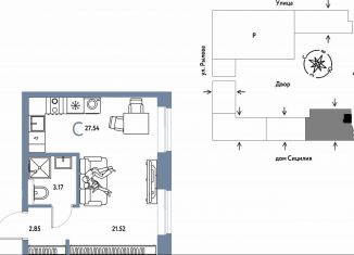 Квартира на продажу студия, 27.5 м2, Тюмень, Ярославская улица, 9к1