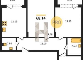 2-ком. квартира на продажу, 68.1 м2, Воронеж, Ленинский проспект, 108А
