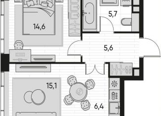 Продаю 1-ком. квартиру, 47.4 м2, Москва, Полковая улица, 1, Полковая улица