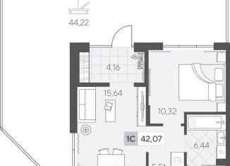 Продается однокомнатная квартира, 49.2 м2, Тюмень