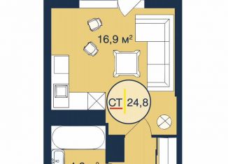 Продается квартира студия, 24.8 м2, Тюмень, Таёжная улица, 2