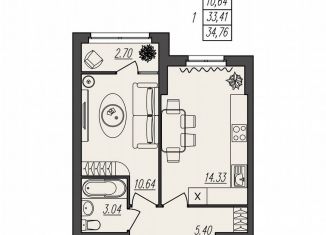 Продаю однокомнатную квартиру, 34.8 м2, Екатеринбург, Ленинский район, улица Степана Разина, 25к1