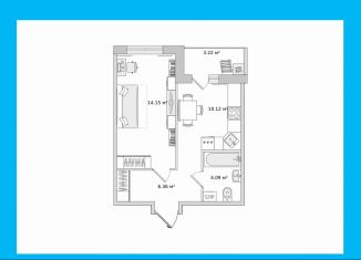 1-ком. квартира на продажу, 34.4 м2, посёлок Парголово, Михайловская дорога, 6