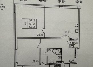 Продам 3-ком. квартиру, 128 м2, Санкт-Петербург, метро Звёздная, улица Типанова, 22