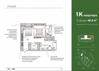 1-комнатная квартира на продажу, 48.8 м2, Судак