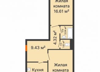 Продажа двухкомнатной квартиры, 73 м2, Воронеж, переулок Здоровья, 90Г/1к1