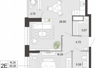 Продажа 1-комнатной квартиры, 59 м2, Тула