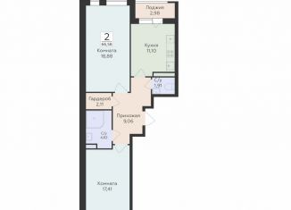 Продается двухкомнатная квартира, 66.6 м2, Воронеж, улица 45-й Стрелковой Дивизии, 113