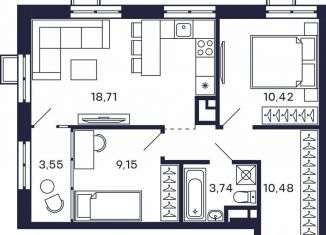 Продаю 2-ком. квартиру, 56.1 м2, Красногорск, жилой комплекс Тетрис, к8, ЖК Тетрис