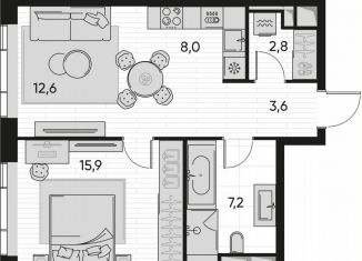 Продам 1-комнатную квартиру, 49.9 м2, Москва, Полковая улица, 1, Полковая улица