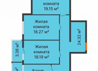 Продам 3-ком. квартиру, 99.3 м2, Воронеж, переулок Здоровья, 90Г/1к1