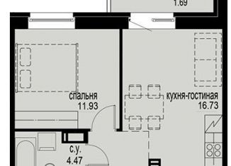 1-ком. квартира на продажу, 39.3 м2, Санкт-Петербург, проспект Энгельса, 27АП, метро Удельная