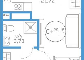 Квартира на продажу студия, 30 м2, посёлок Парголово, улица Архитектора Белова, 6к3, ЖК Парнас