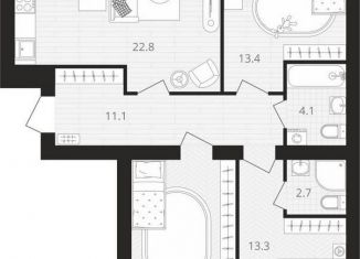 Продаю трехкомнатную квартиру, 83.4 м2, посёлок Мичуринский, Выставочная улица