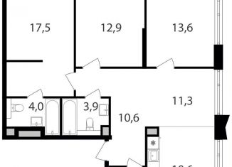 Продаю 3-комнатную квартиру, 87.1 м2, Москва, жилой комплекс Петровский Парк 2, к1, САО