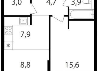 Продается 1-комнатная квартира, 43.9 м2, Москва, САО, жилой комплекс Петровский Парк 2, к1