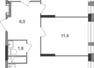 Продажа двухкомнатной квартиры, 57.7 м2, Москва