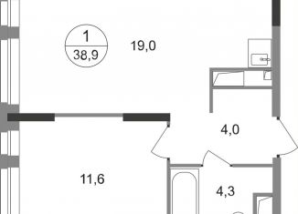 Продаю 1-ком. квартиру, 38.9 м2, Москва