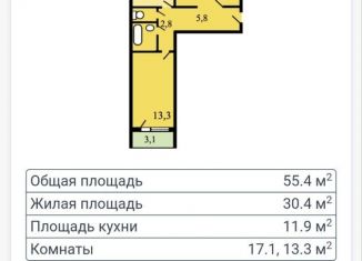 Продам 2-комнатную квартиру, 57 м2, Москва, Кусковская улица, 19к1, метро Окская