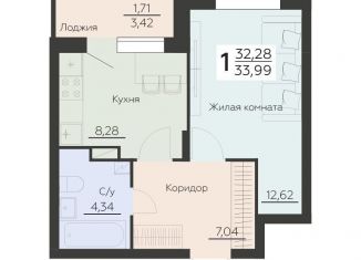 Продажа 1-комнатной квартиры, 34 м2, Воронеж