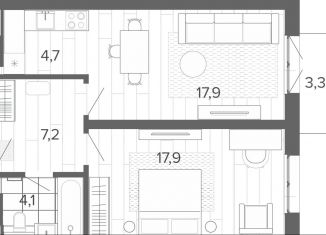 Продаю 2-комнатную квартиру, 52.8 м2, Алтайский край, Змеиногорский тракт, 35Бк2