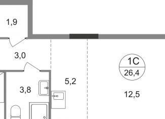 Продаю квартиру студию, 26.4 м2, Москва