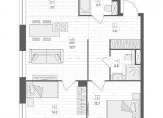 Продажа 2-комнатной квартиры, 68.5 м2, Москва, Верхняя Красносельская улица, 19с2