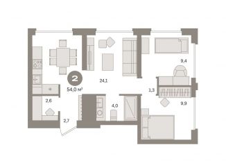 Продам 2-комнатную квартиру, 54.4 м2, Москва, ЮВАО