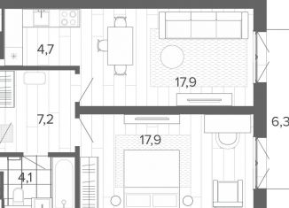 Продам 2-ком. квартиру, 53.7 м2, Алтайский край, Змеиногорский тракт, 35Бк2