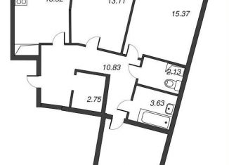 Продаю 3-ком. квартиру, 77 м2, Мурино