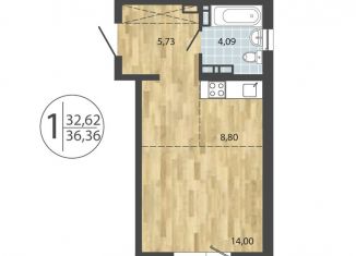 Продается 1-комнатная квартира, 36.4 м2, Иркутск