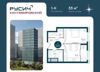 Однокомнатная квартира на продажу, 33 м2, Москва, Кавказский бульвар, 51