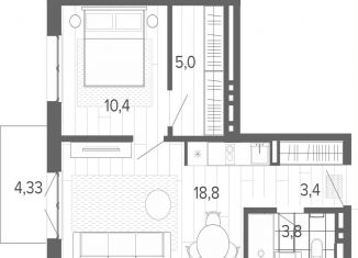 Продается 2-ком. квартира, 42.7 м2, Алтайский край, Змеиногорский тракт, 35Бк2