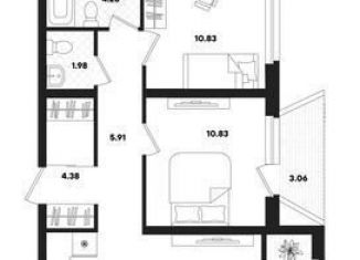 Продажа 2-комнатной квартиры, 64.3 м2, Тюмень, Калининский округ