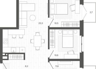 Продается четырехкомнатная квартира, 75.8 м2, Алтайский край, Змеиногорский тракт, 35Бк2