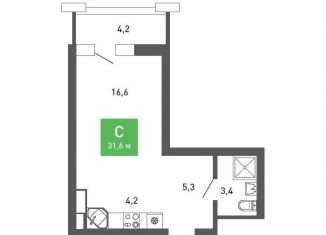 Продажа квартиры студии, 31.6 м2, Воронеж, Железнодорожный район, улица Остужева, 52/5