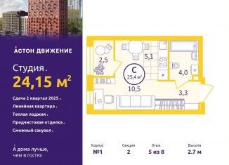 Продаю квартиру студию, 24.2 м2, Екатеринбург, Проходной переулок, 1А