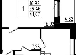 1-ком. квартира на продажу, 41.9 м2, село Русско-Высоцкое